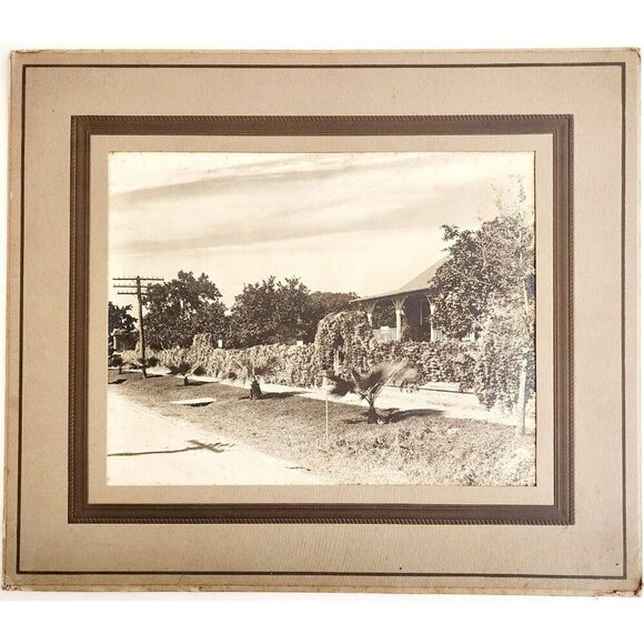 1920s Hand Black White Tinted Photograph Georgia House Unsigned Framed DWWW14 - Picture 2 of 3